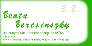 beata bercsinszky business card